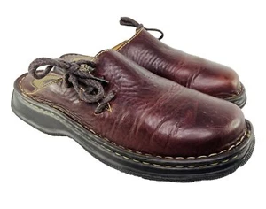 Vintage Y2K BORN Damen 9 M braun Slide On Pantoletten braun weiches Leder Komfort Clogs - Bild 1 von 7