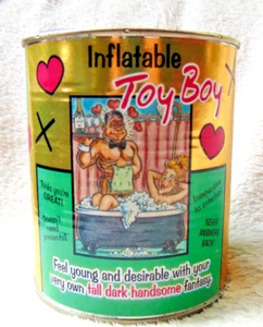 Vintage Man in a Can Inflatable Boy Toy Gag Gift PVC 20" HIgh New in Can - Picture 1 of 3