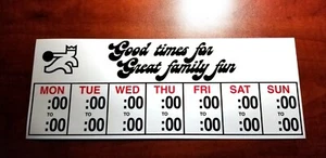 Vintage NOS Brunswick Recreation Centers "Center Hours" decal stickers - Picture 1 of 2