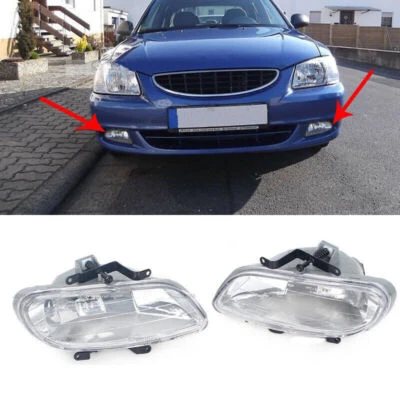 Par de faros antiniebla de parachoques delanteros para Hyundai Accent sedán 2000-2002 92202-25000 Foto 1 de 4