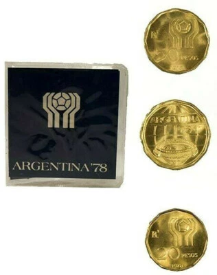 Worldcup Soccer Argentina 1978 Coin Set 20-50-100 Pesos - History & Album Inc. - Image 1 of 4