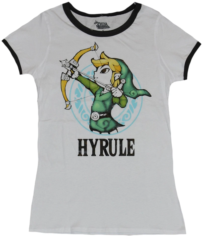 Camiseta Legend of Zelda Niñas Juniors Timbre - Zelda Hyrule Arco Dibujo Imagen Foto 1 de 1