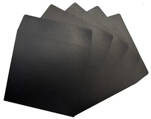 110 g pochettes papier noir CD/DVD sans fenêtre avec rabat - Photo 1/1