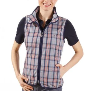Golfino Ladies checked waistcoat -Navy -Size 14 - Picture 1 of 1