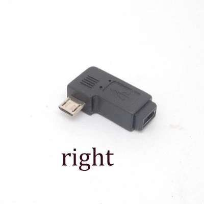 90 Degree right Angle Adapter micro USB Type A B male to mini USB feMale 5pin - Image 1 of 4