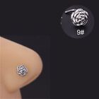 Crown Zircon Titanium Steel Piercing Jewelry Nose Nail L Shaped Nose Studs