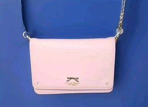 SAMANTHA THAVASA PETIT CHOICE Pink Simple Ribbon Plate Mini Chain Strap Bag VGUC - Picture 1 of 14
