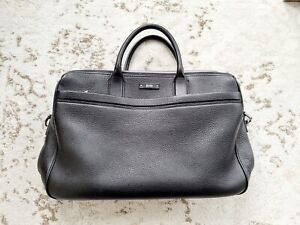 Hugo Boss Black Pebbled Leather Shoulder Briefcase/Bag MSRP $1200