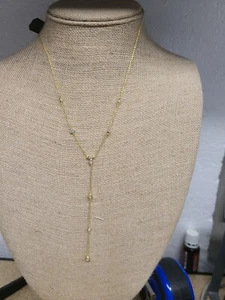 Argento Vivo 14K Gold Over Silver Y Necklace - Picture 1 of 4