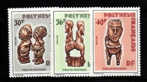French Polynesia Sc 408-10 NH Traditional Art - 1985 - Picture 1 of 1