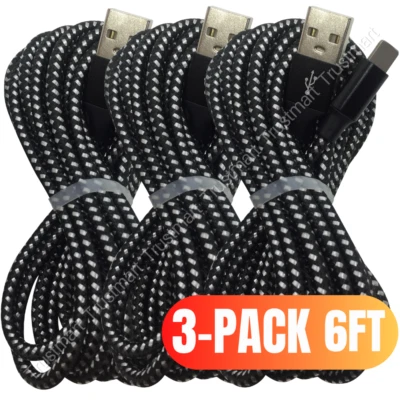 3 Pack Fast Charger Cable Heavy Duty For iPhone 14 13 12 11 XR 8 7 Charging Cord - Image 1 of 4