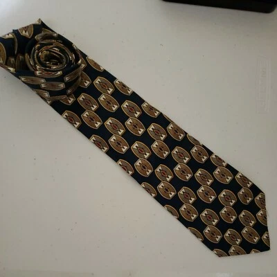 Corbata de cuello Evan-Picone para hombre azul oro forma diamante seda hecha en EE. UU. uso profesional  Foto 1 de 4