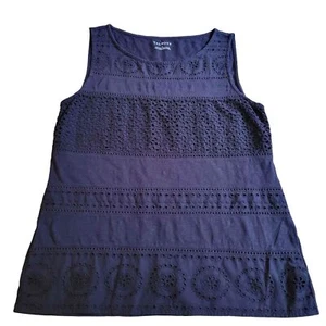 Damen Medium Talbots Marineblau Ärmellos Sommer Top - Bild 1 von 6