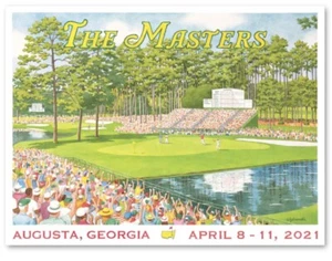 Official 2021 Masters Golf Poster 18" x 24" Hideki Matsuyama Augusta National - Picture 1 of 2