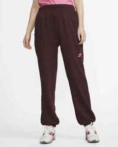Nike Sportswear Women' Burgundy Crush Loose Fleece Dance Trousers (DV0336-652) L