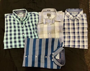 Men branded dress shirts large 4pc express armani Size Large Work Shirts - Picture 1 of 12