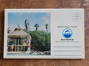 Sea World Grüße-Mission Bay San Diego-Shamu Vintage 1950er Souvenirordner - Bild 1 von 8