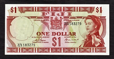 斐济一美元 QEII ND (1974) 替换件 (Z/1) 挑选-71ar MWR-RB3 AUNC — 第 1/2 张图片