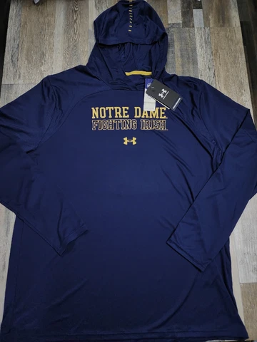 NEW Men's Notre Dame Under Armour Sideline Hoodie Loose Lightweight Sz XL Vented Cover