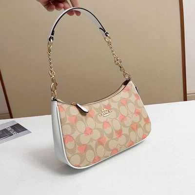 COACH Teri Shoulder Bag/Crossbody Signature Canvas Heart print outlet New CP190 - Image 1 of 3