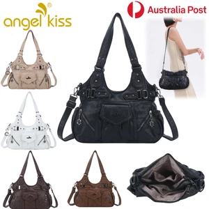 Angel Kiss Handbags Soft Leather Shoulder Hobo Large Capacity Travel Tote Bag AU - Picture 1 of 23