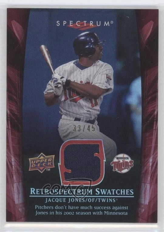 2008 Upper Deck Spectrum Retrospectrum Swatches Red /45 Jacque Jones #RS-JJ2 - Image 1 of 2