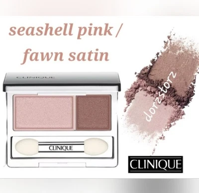 CLINIQUE All About Shadow Duo *17 SEASHELL PINK /FAWN SATIN*/.07 oz /New in box - Image 1 of 4