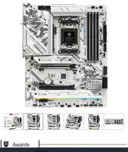 Asrock B650 STEEL LEGEND WIFI AMD AM5 DDR5 ATX Motherboard - Afbeelding 1 van 3