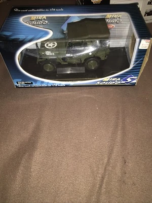 Jeep Willy US Army by Mira Solido Ref: 8075 1:18 Scale army Green New In Box - Image 1 of 4