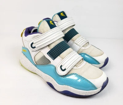 Zapatillas deportivas de baloncesto AND1 Mid Boys talla 4Y blancas azules moradas Foto 1 de 4