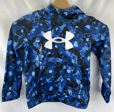 Under Armour NWT Youth Small Blue Camo Hoodie MSRP $45 Fleece Lined Pockets - Image 1 of 4