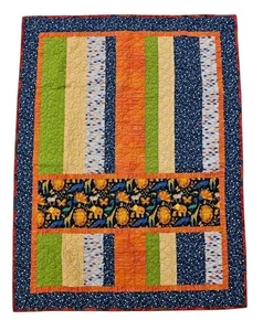 Handmade Baby Quilt APPROX 38"X50" - Animals Dots Geometric  - Picture 1 of 7