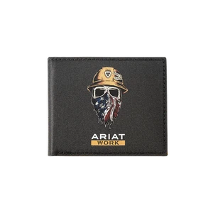 Ariat Men's Black Skull Graphic Work Bi-Fold Wallet A3401601 - Picture 1 of 2