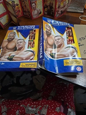WWE 2014 16-Valentines Day Cards/Pencils (John Cena/Triple H on box) - Image 1 of 4