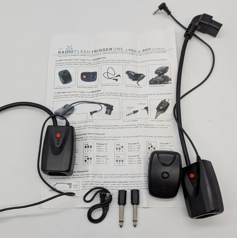 2 Paul C Buff RFT1 Radio Flash Trigger One Receivers & RFT1TX Remote Transmitter - Image 1 of 4
