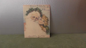 Insegna Latta Vintage Buon Natale Vittoriana Natale Metallo - Foto 1 di 5