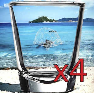 Caja Tortuga x4 Vasos de Chupito Espíritu Licor Fiesta 2 Oz Premium Personalizar Regalo NUEVO - Imagen 1 de 9