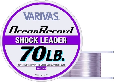 Línea de pesca VARIVAS Ocean Record Shock Leader de nailon 35-370 lb púrpura brumoso JDM Foto 1 de 4