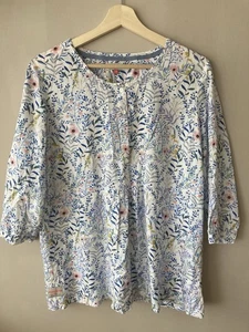 Brakeburn Tunic Top. White and Multi Colour Floral. 3/4 Sleeve. Size 14. Used. - Picture 1 of 11