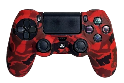Silicone Cover For PS4 Controller Case Skin - Red Camo - Bild 1 von 3