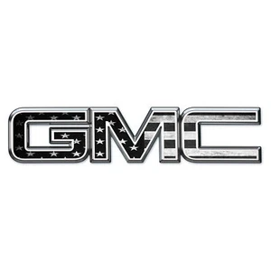 07-17 GMC Sierra Yukon B/W AMERICAN FLAG Front & Rear Emblem Overlay Kit Decal - Picture 1 of 1