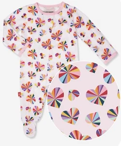 Magnetic Me Modal Preemie Baby Footie Sleeper Groovy Colorful Hearts Up To 5lbs - Picture 1 of 4