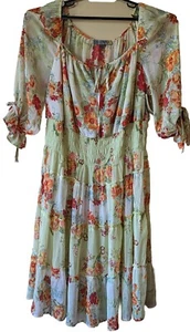 Figueroa Flower Women's Floral Multicolor Dress Size 1X New - Picture 1 of 10