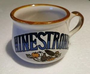 Vintage Retro 1970s Soup Mug with Handle 'MINESTRONE SOUP' - Picture 1 of 7
