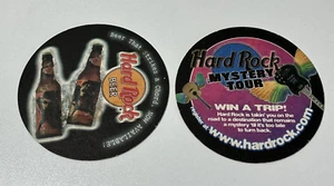Hard Rock Cafe Coasters Mystery Tour Contest Hard Rock Beer T-Shirt Promos X2 - Picture 1 of 6