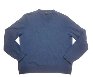 Men's Navy Blue J Crew Italian Cashmere Cariaggi Slim V Neck Sweater Size XL - Picture 1 of 8