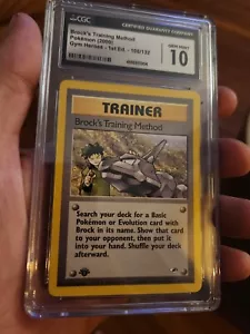 (POP 16) CGC 10 GEM MINT Pokemon 1st Edition Brock's Training Method 106/132 - Picture 1 of 4