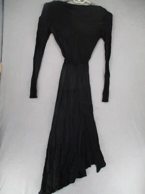 Bec & Bridge Dress Womens 10 Black Long Sleeve Asymmetric Tie Belt Cut Out Slit - image 1 of 4