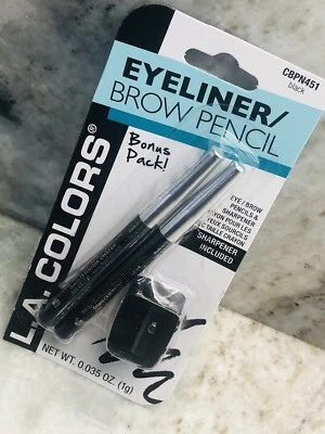 ShipN24Hours. New Black Eyeliner/Brown Pencil. Bonus Pack:Sharpener Included.  - Image 1 of 4