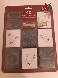 40 Packs Of Christmas Gift Tags With Assorted Designs - Bild 1 von 2